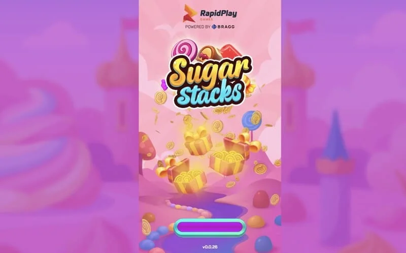 Sugar Stacks - οθόνη φόρτωσης με το λογότυπο της RapidPlay Games